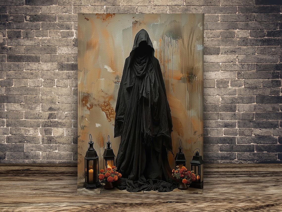 Dark Ghost Halloween Wall Art Print - Image 2