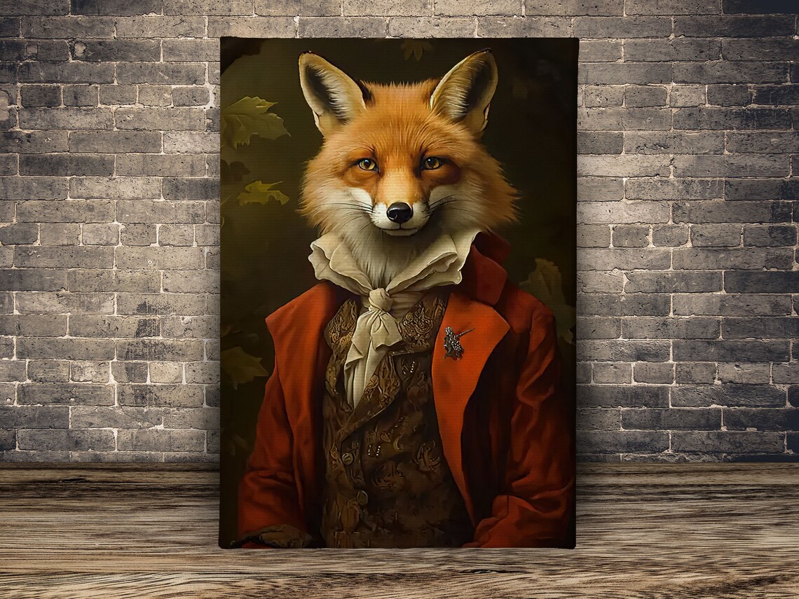 Cottage Renaissance Fox, Vintage Animal Poster Print - Image 2