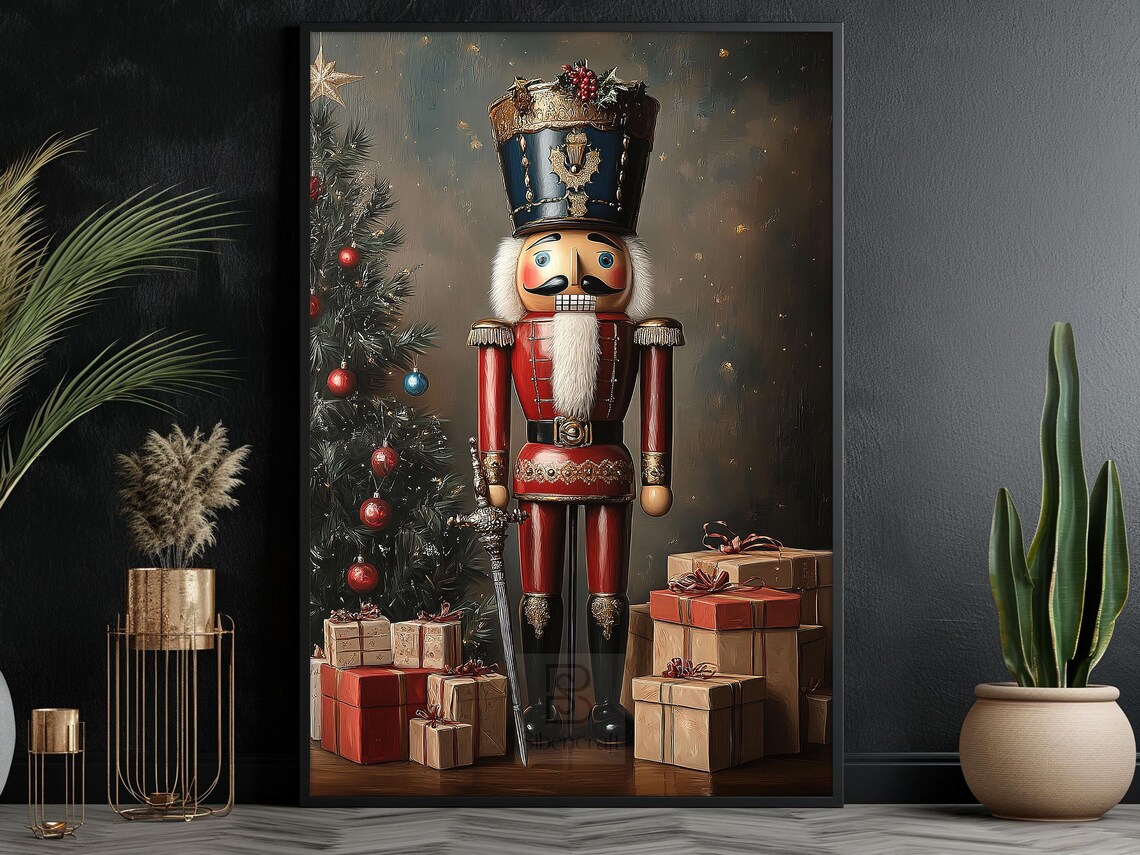 Vintage Christmas Nutcracker Cottage Poster Print - Image 4