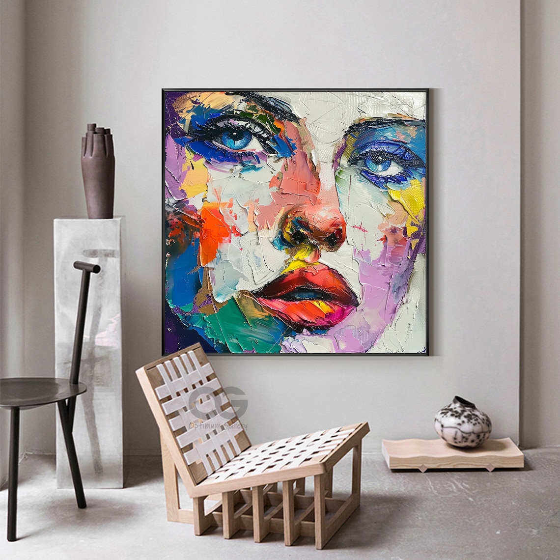 Contemporary Abstract Woman Face Portrait Art Print - Image 3