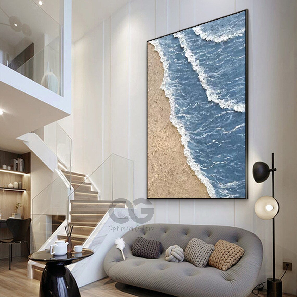 Abstract Ocean Wave Art Print, Coastal Wall Art - Image 4