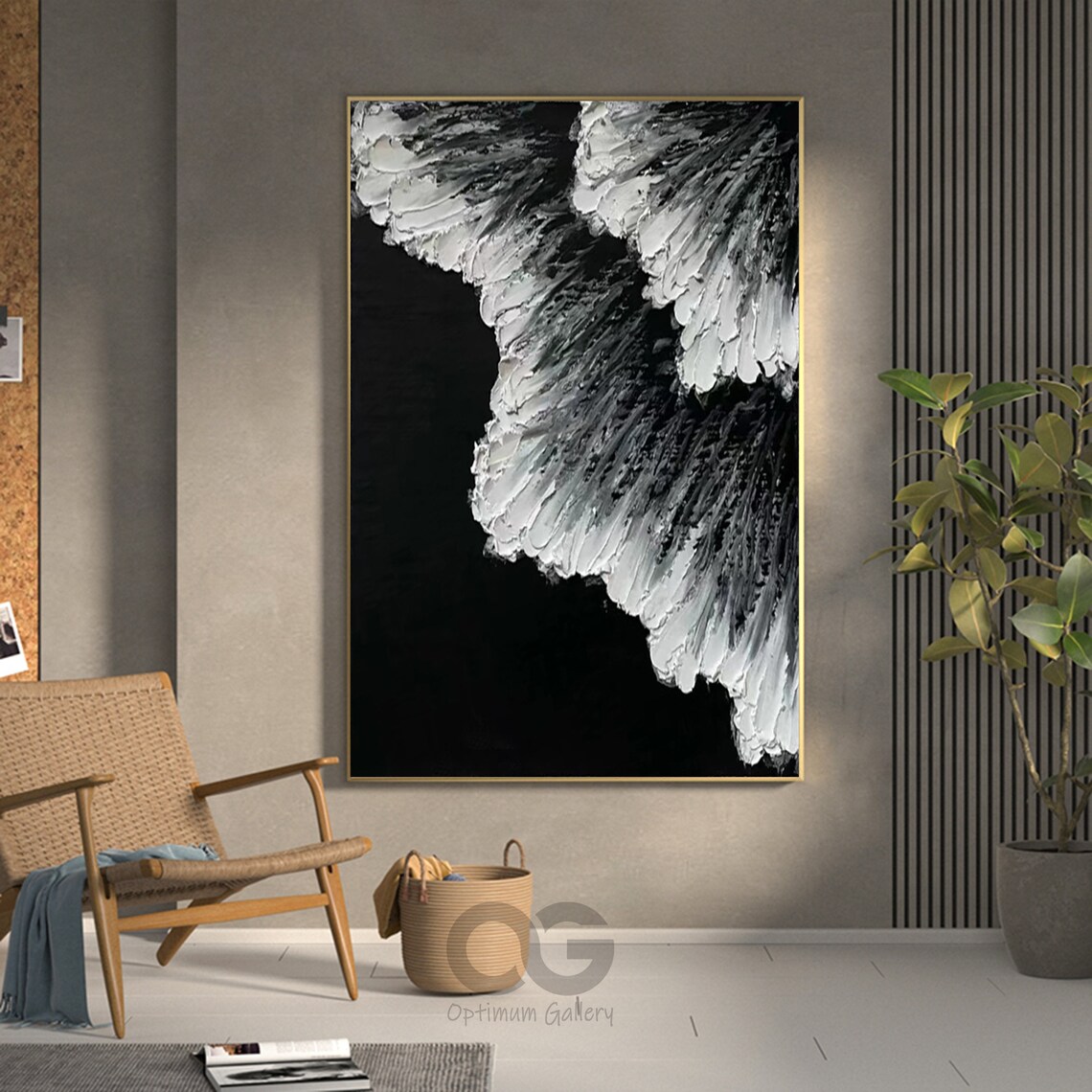 Black And White Ocean Abstract Wave Art Print - Image 5