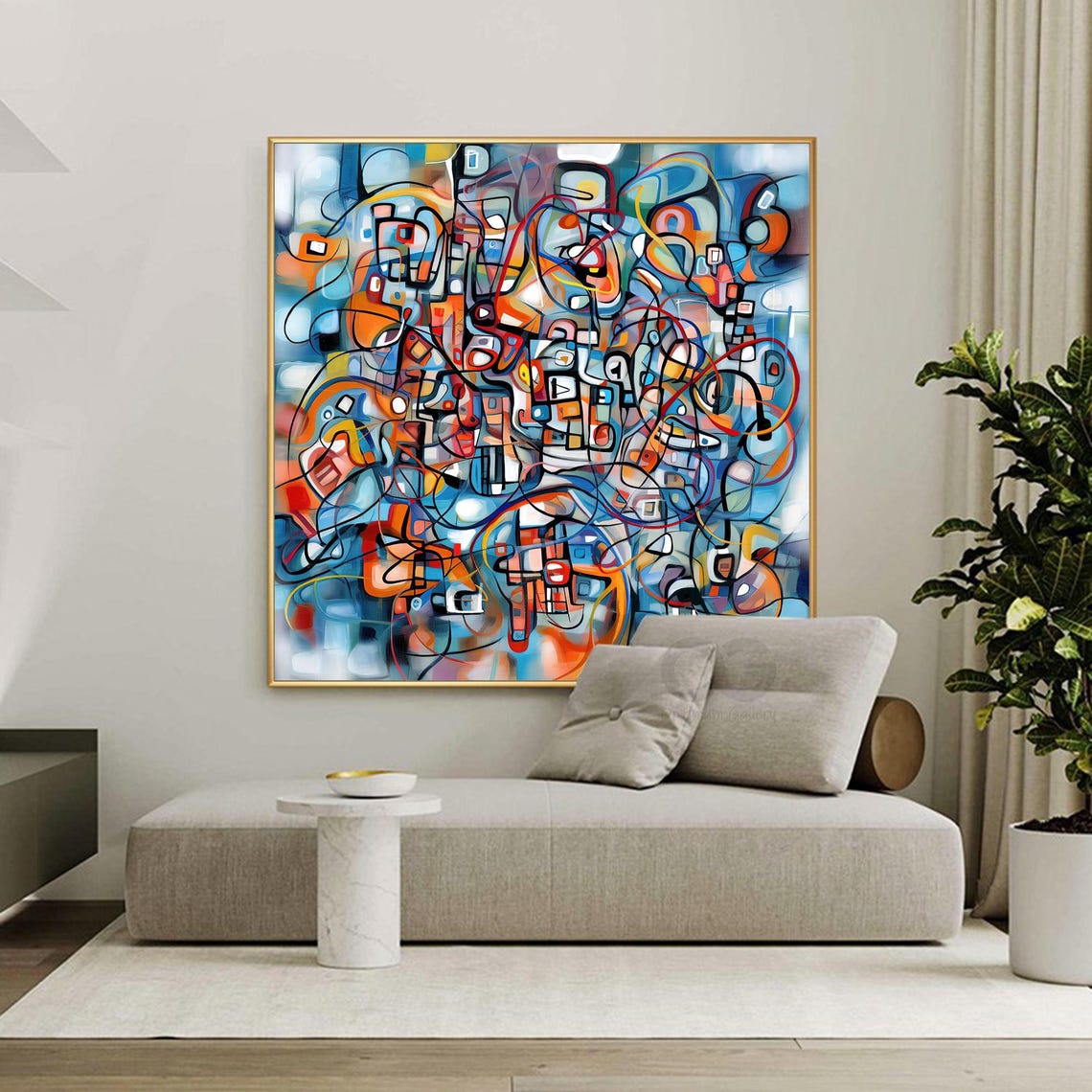 Abstract Wall Art Jackson Pollock Painting Modern Pollock Style Wall Decor Large Abstract Contemporary Painting Personalized Gift - Image 5
