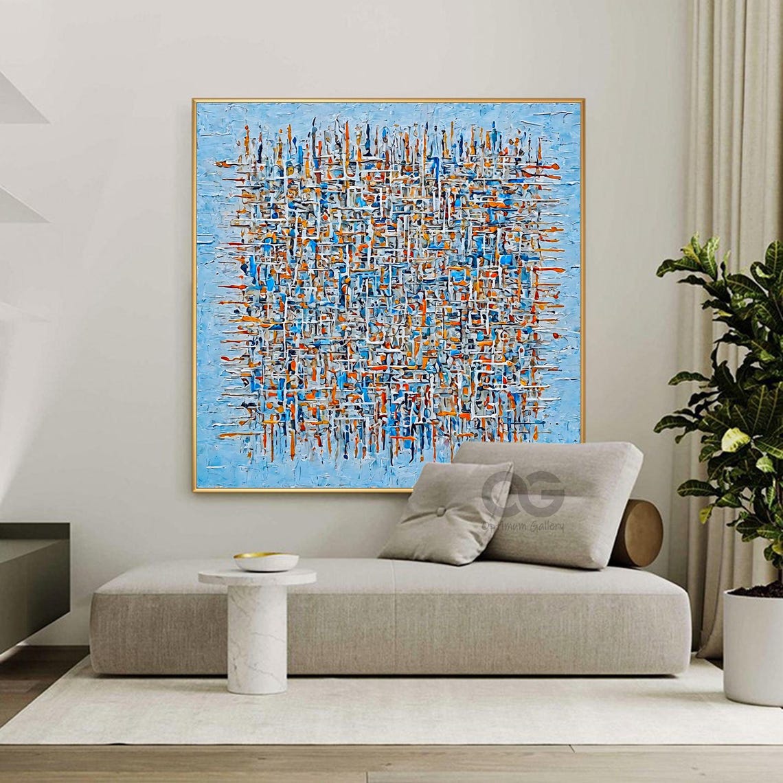 Blue Abstract Drip Painting Colorful Pollock Style Splatter Art Poster - Image 5