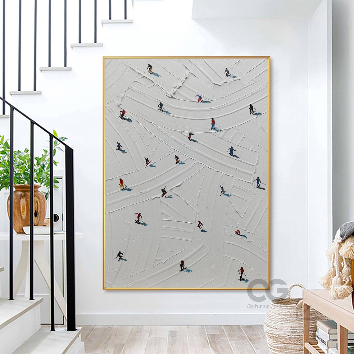Skiing On Snow Art Print, Personalized Mountain Gift