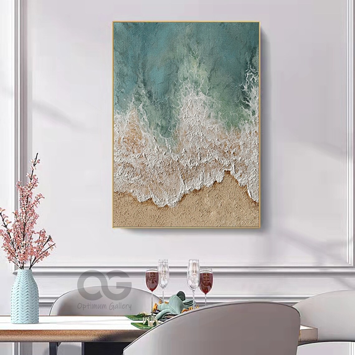 Ocean Painting, Abstract Coastal Wall Art Print - Image 3