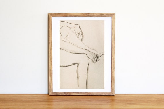 Nude Figure Print Figure Drawing Print Male Nude Pencil Illustration Life Drawing Pencil Drawing Pencil Sketch Line Drawing