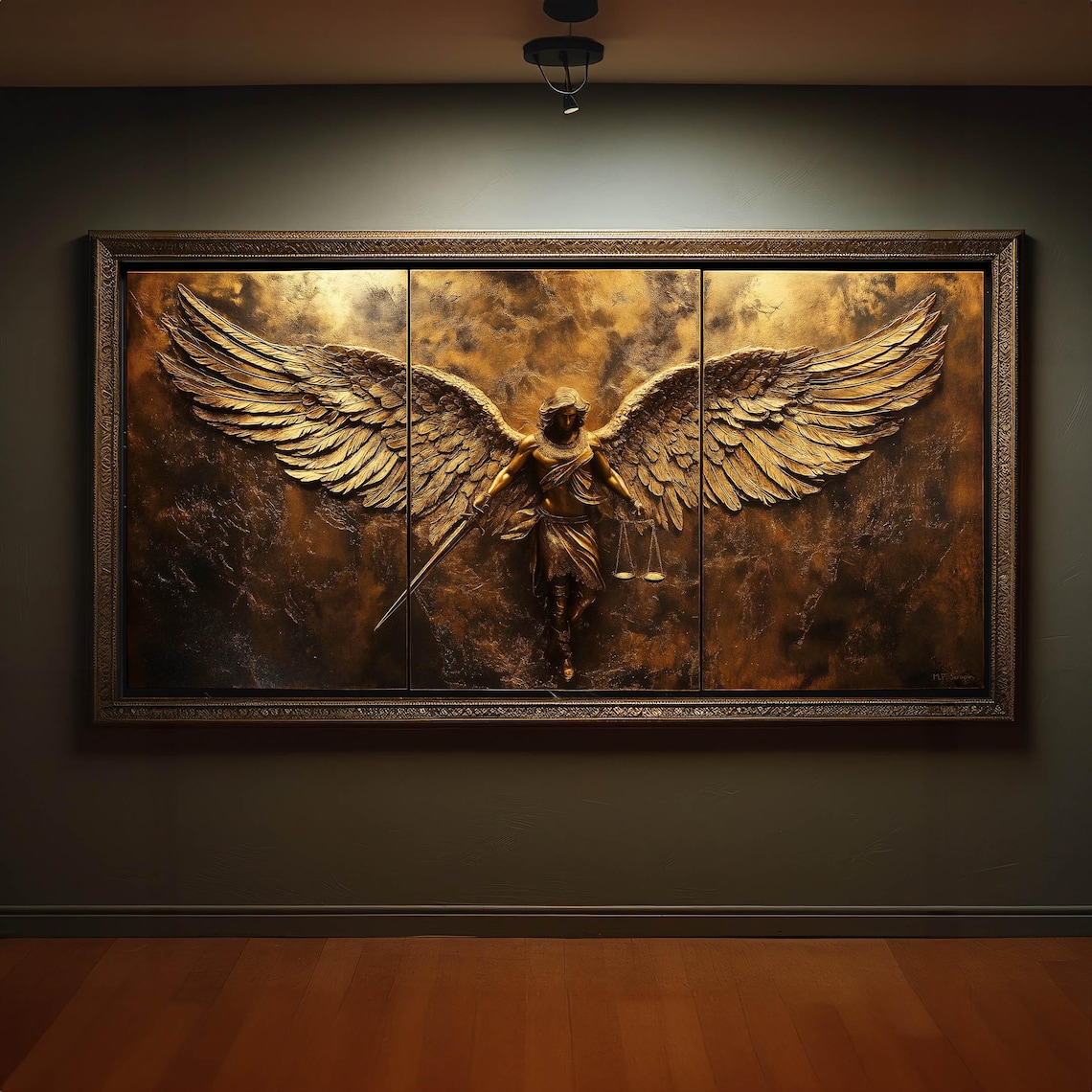 Saint Michael The Archangel Triptych, Art Print - Image 6