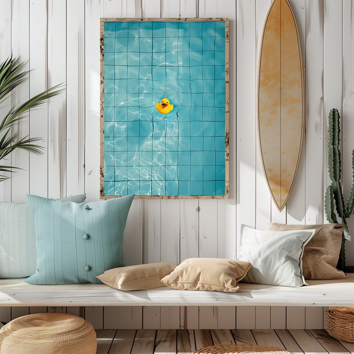 Yellow Rubber Duck in Swimming Pool, Poster - Image 2