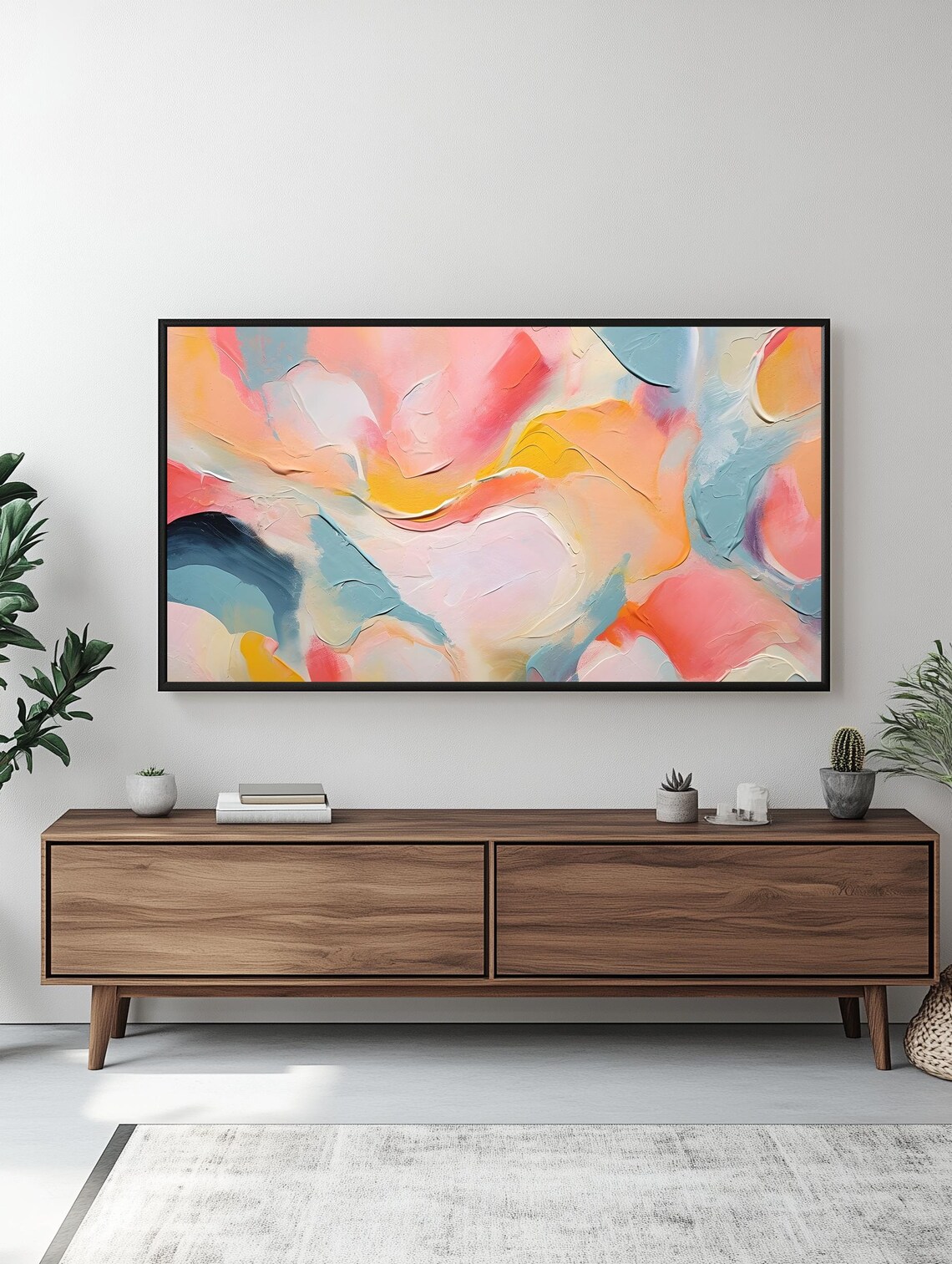 Abstract Pastel Modern Textured Painting - Image 3