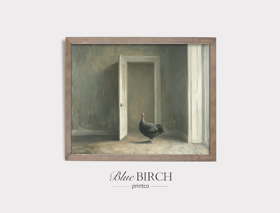 Rustic Turkey In Simple Farmhouse Interior Vintage Autumn Wall Poster
