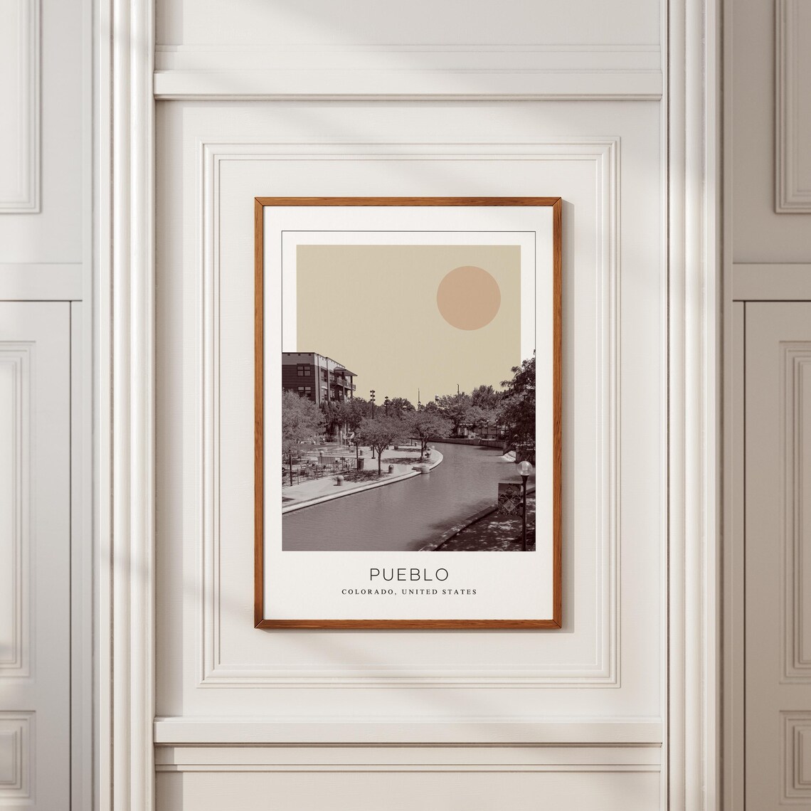 Pueblo Colorado Riverwalk Promenade Minimalist Travel Poster - Image 2