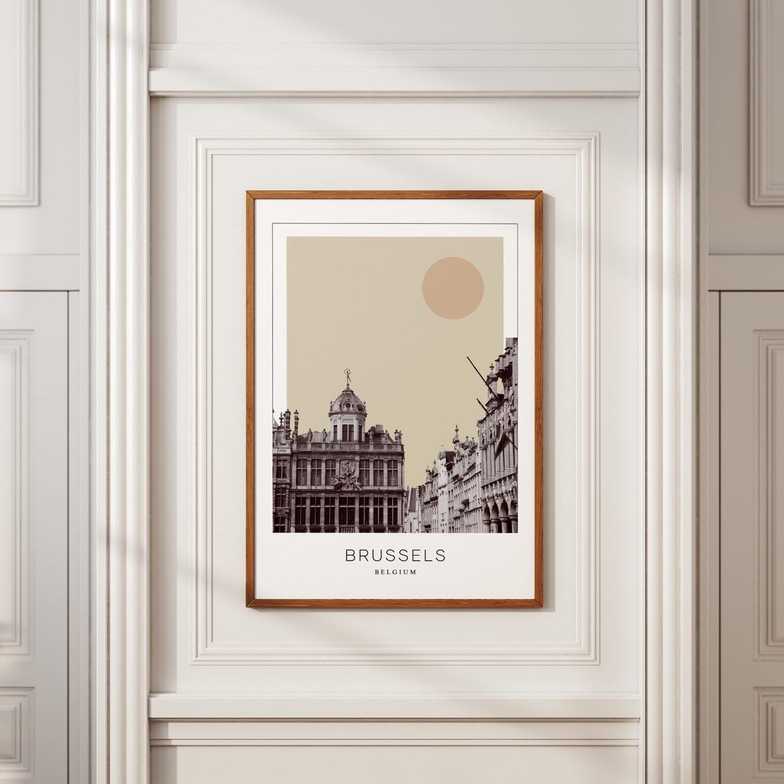Brussels Grand Place Historic Architecture Minimalist Belgium Poster - Image 2