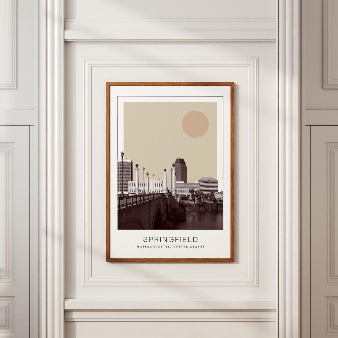 Springfield Massachusetts River Bridge Minimalist Travel Poster - Image 2