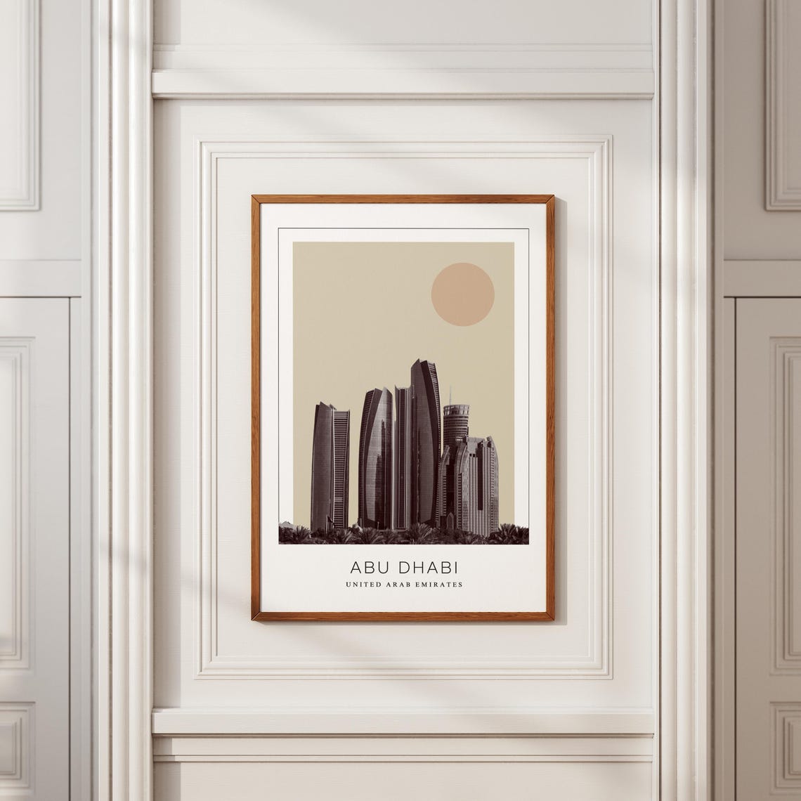 Abu Dhabi Modern Skyscraper Skyline Minimalist Travel Poster - Image 2