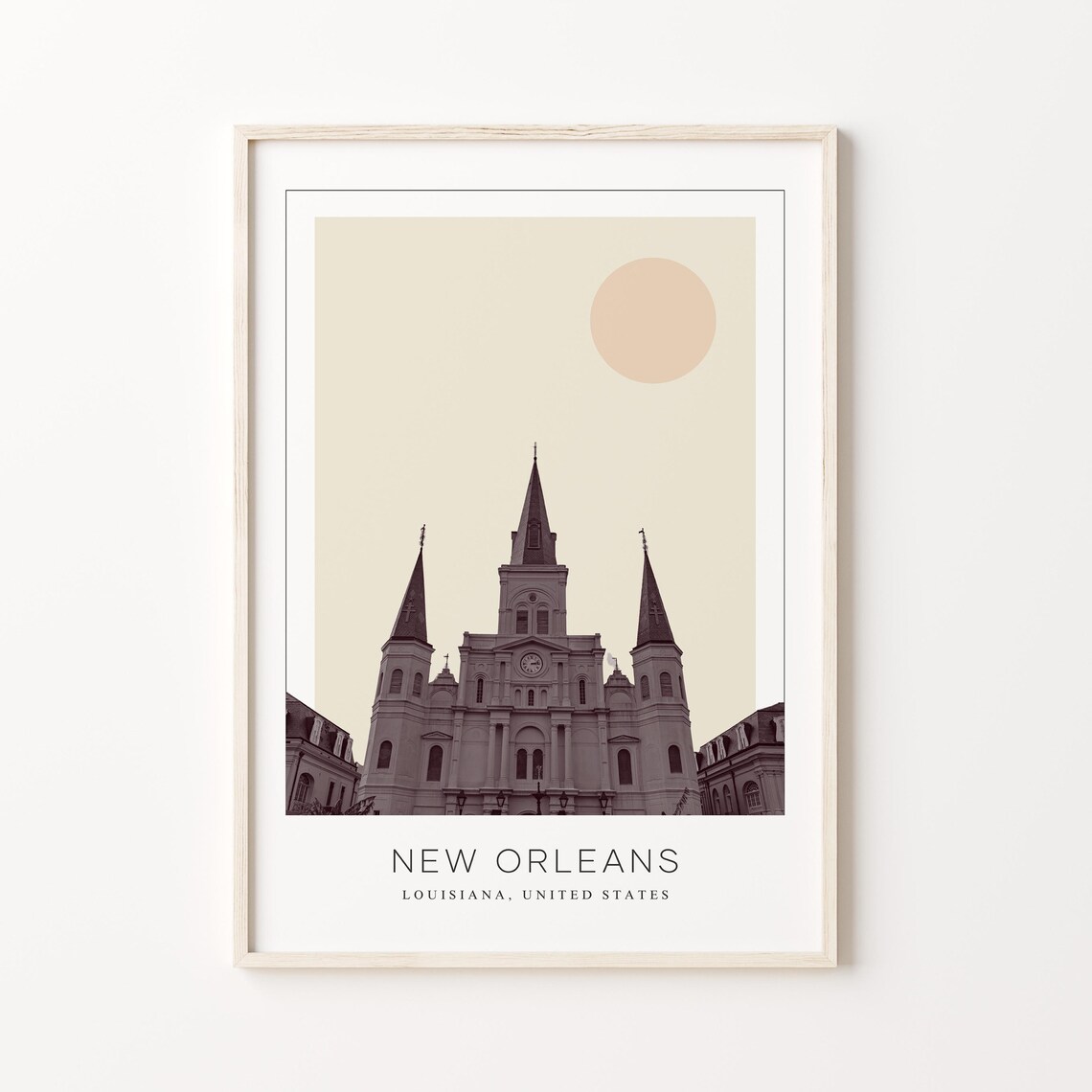 New Orleans St Louis Cathedral Minimalist Louisiana Travel Poster