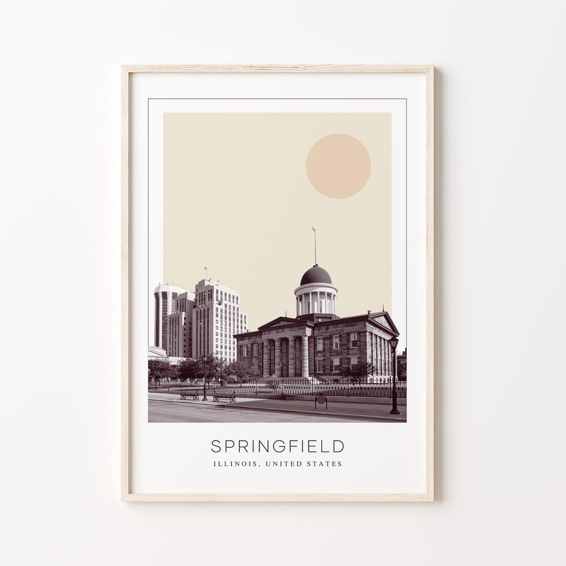 Springfield Illinois Old State Capitol Minimalist Travel Poster