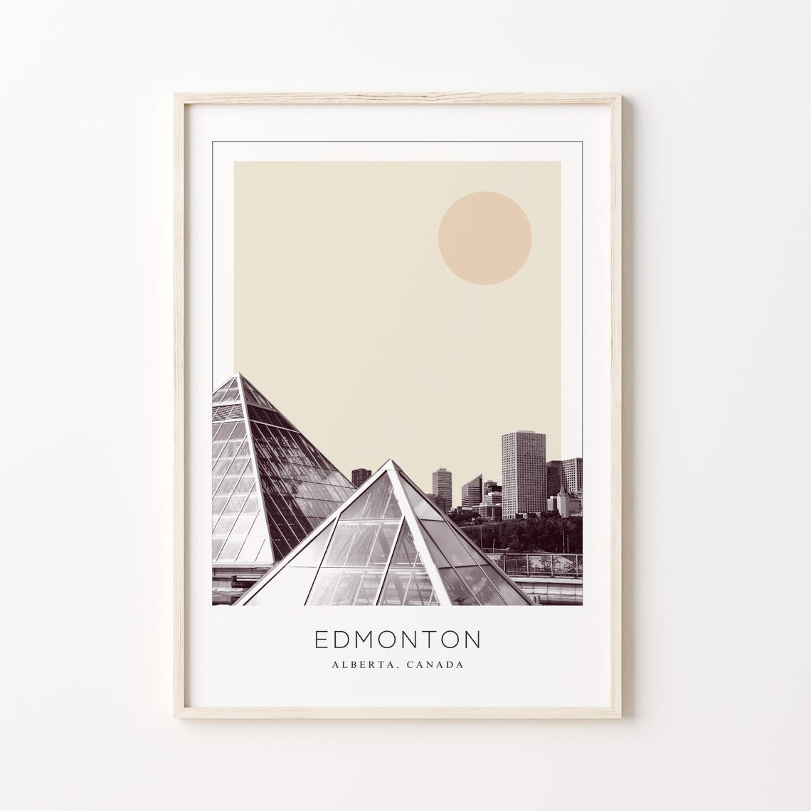 Edmonton Glass Pyramid Conservatory Minimalist Canada City Poster