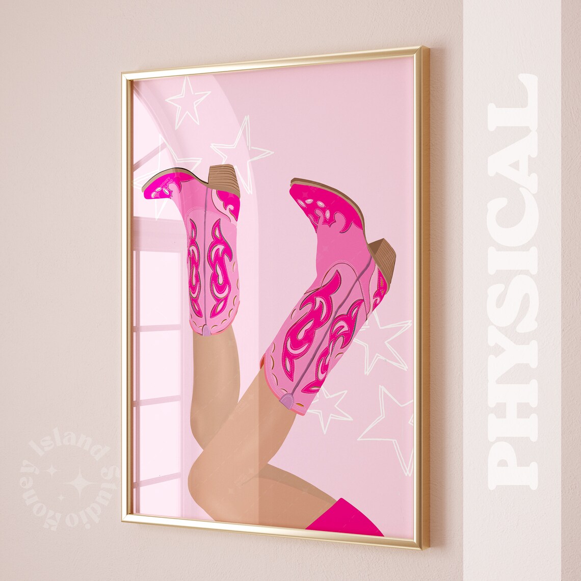 Pink Cowgirl Western Poster Wall Art Print