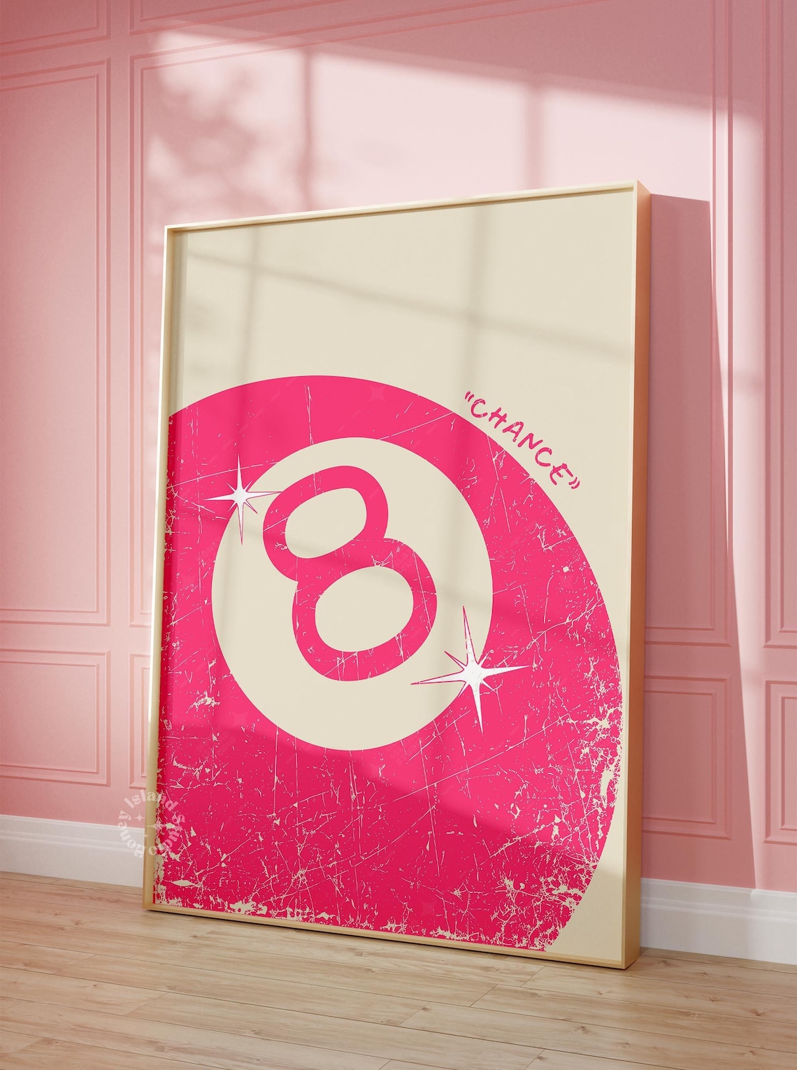 8 Ball Print, Pink Chance Groovy Billiards Poster