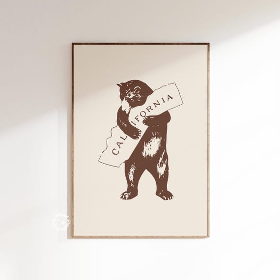 Bear Hug Retro Surf Art Poster Print
