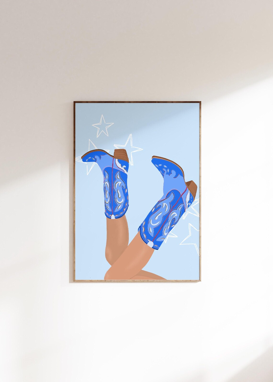 Boots Upside Down Print, Preppy Western Fashion