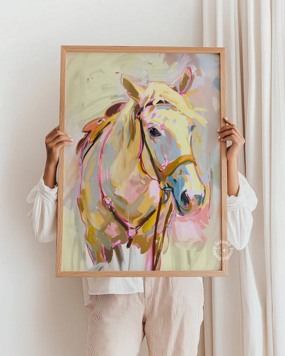 Abstract Horse Painting Modern Ranch Style Art Print