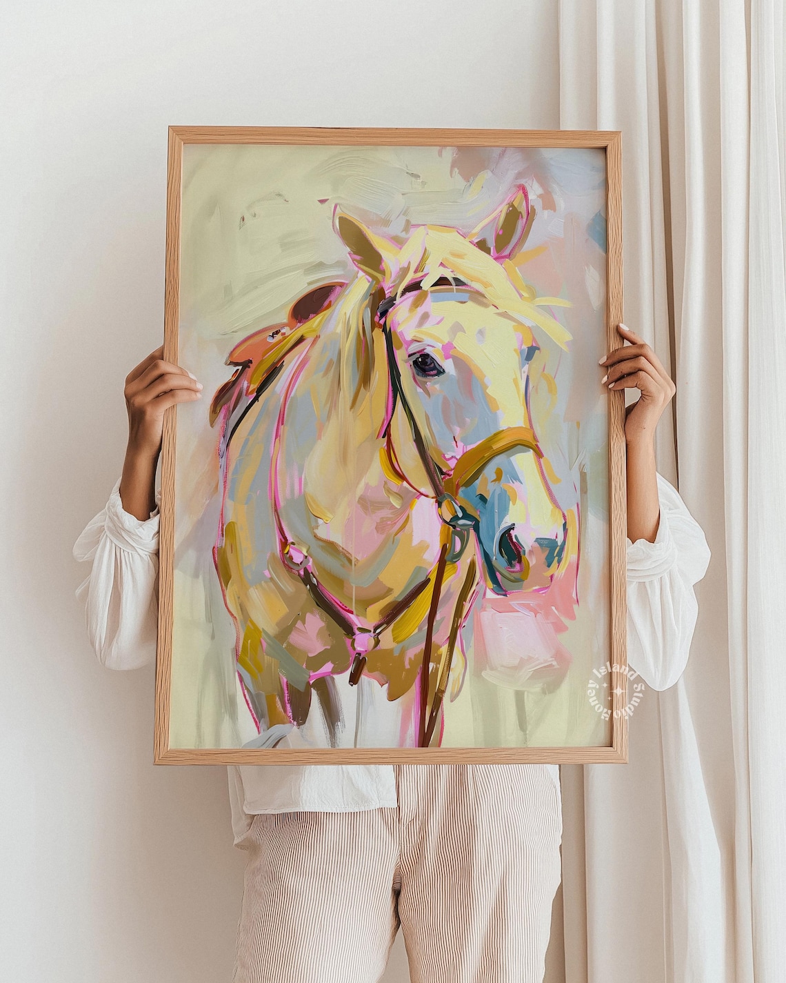 Abstract Horse Painting Modern Ranch Style Art Print