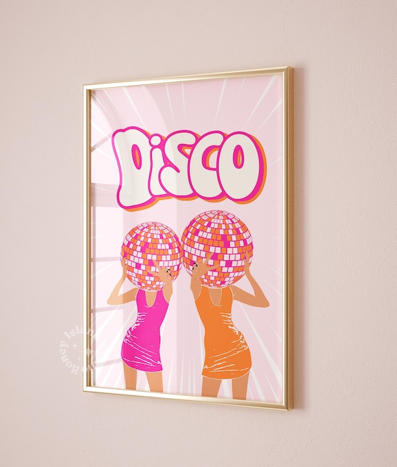 Disco Girls Maximalist Dorm Apartment Art Print