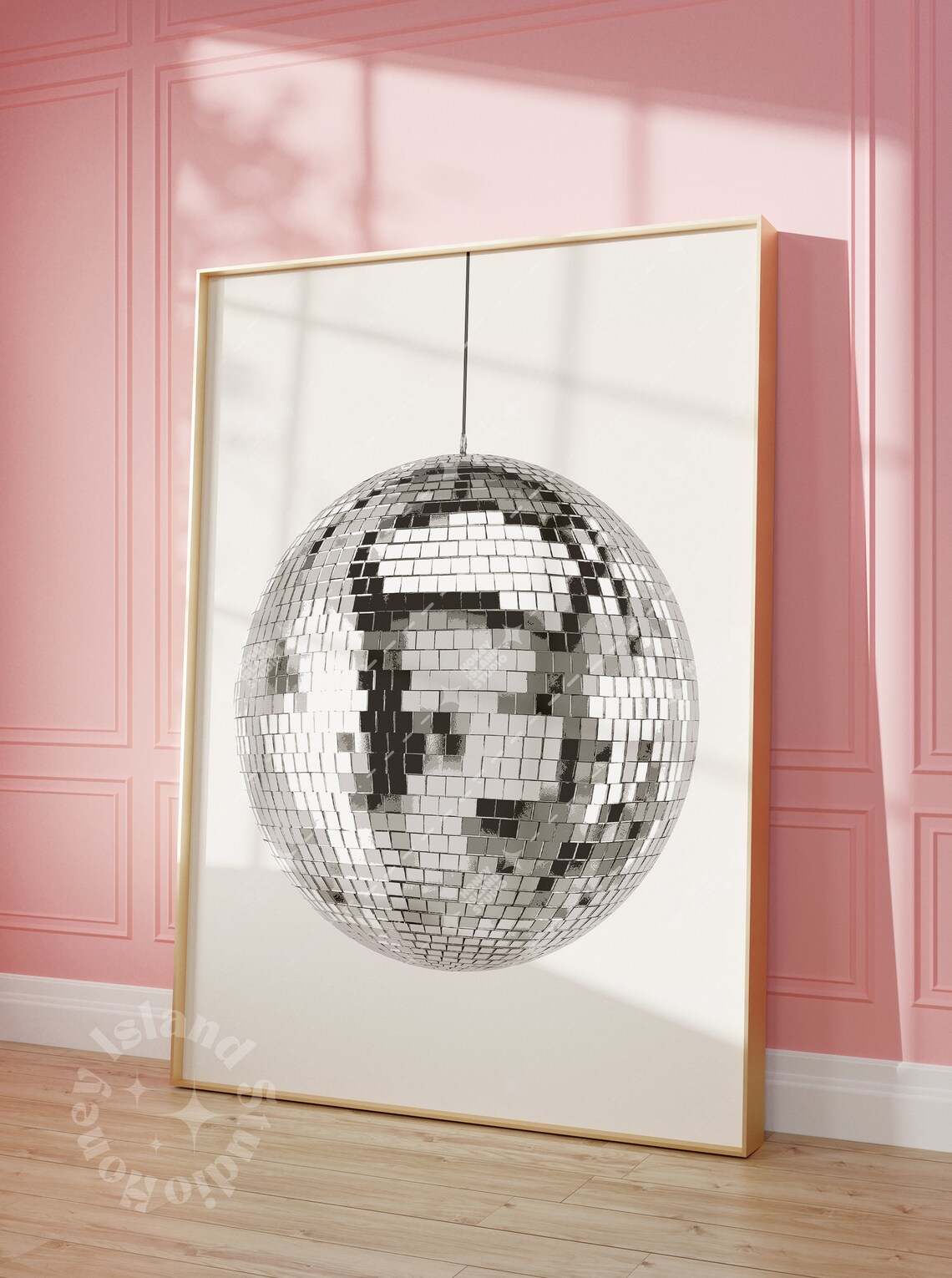 Disco Ball Poster, Retro 70s Glamour Decor