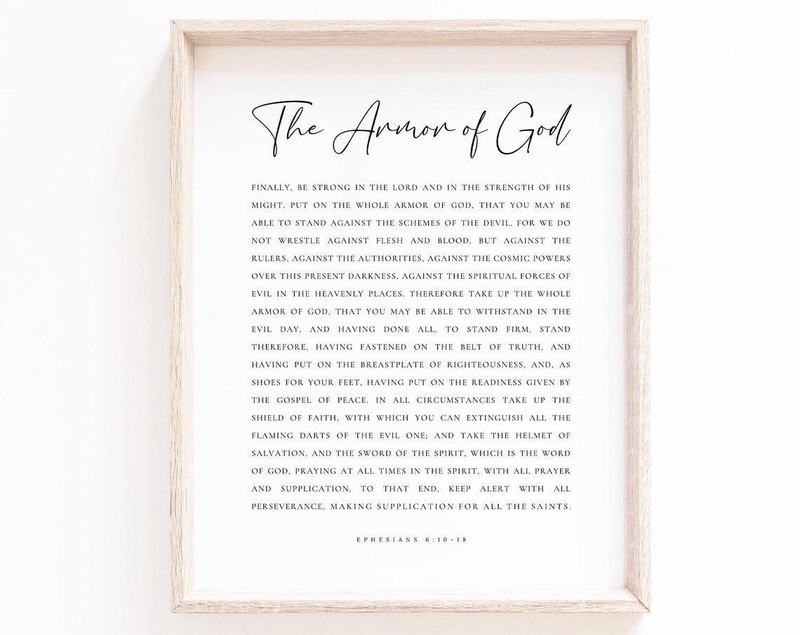 Armor Of God Ephesians 6:10-18 Scripture Poster