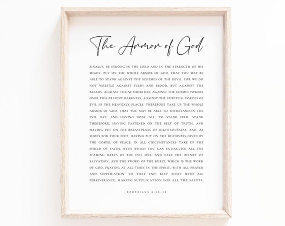 Armor Of God Ephesians 6:10-18 Scripture Poster