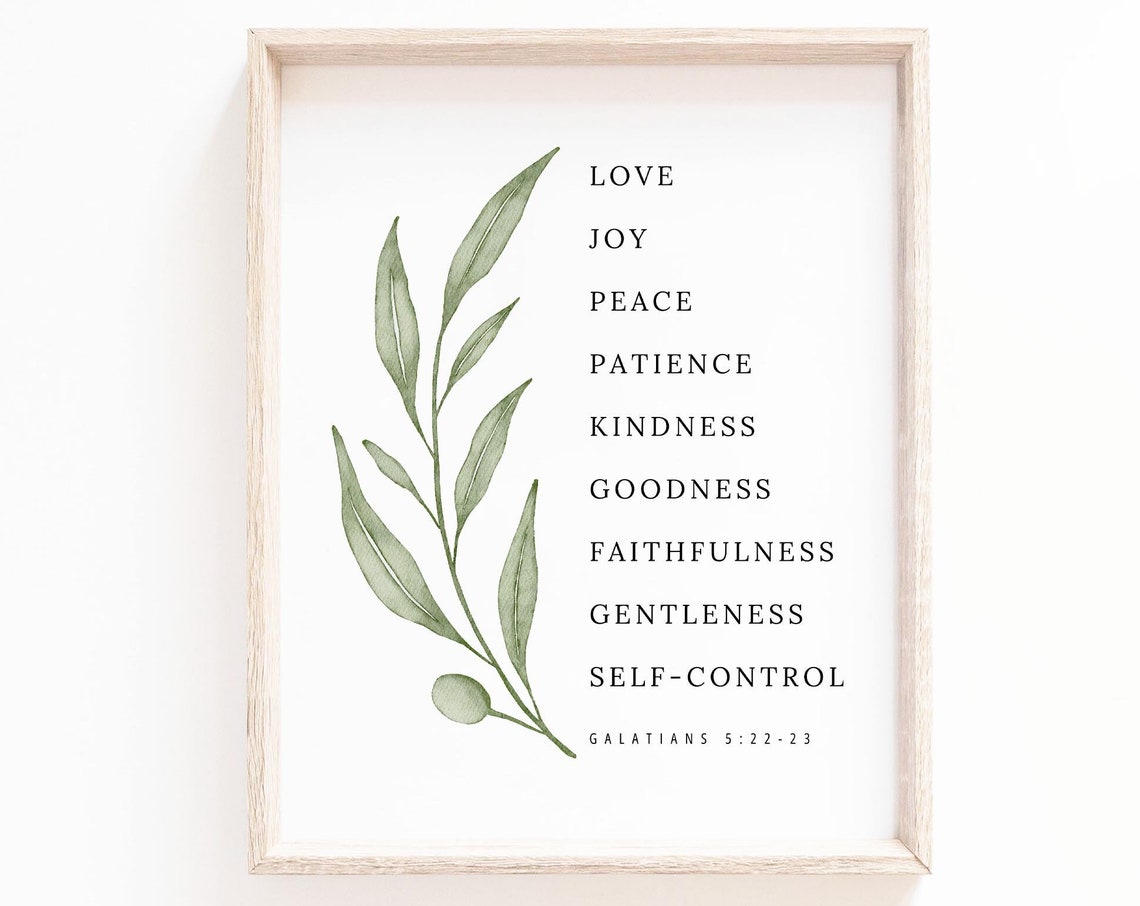 Fruit of the Spirit Scripture Art Print, Botanical