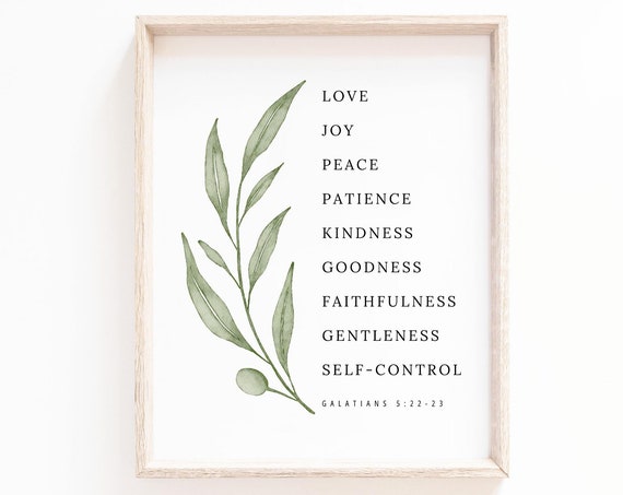 Fruit of the Spirit Scripture Art Print, Botanical