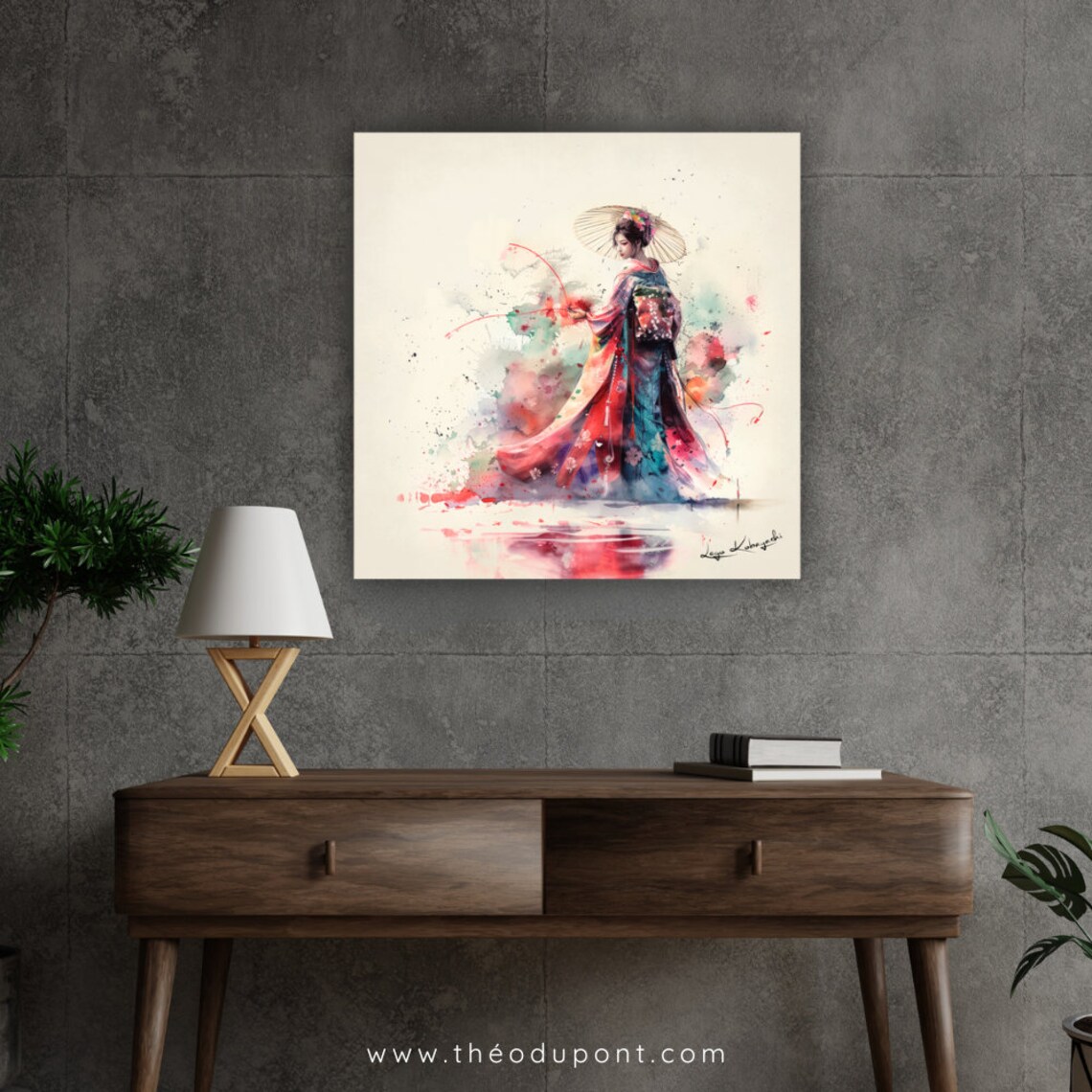 Hatsuko Yamashita Geisha 28 Watercolor Art Print - Image 2