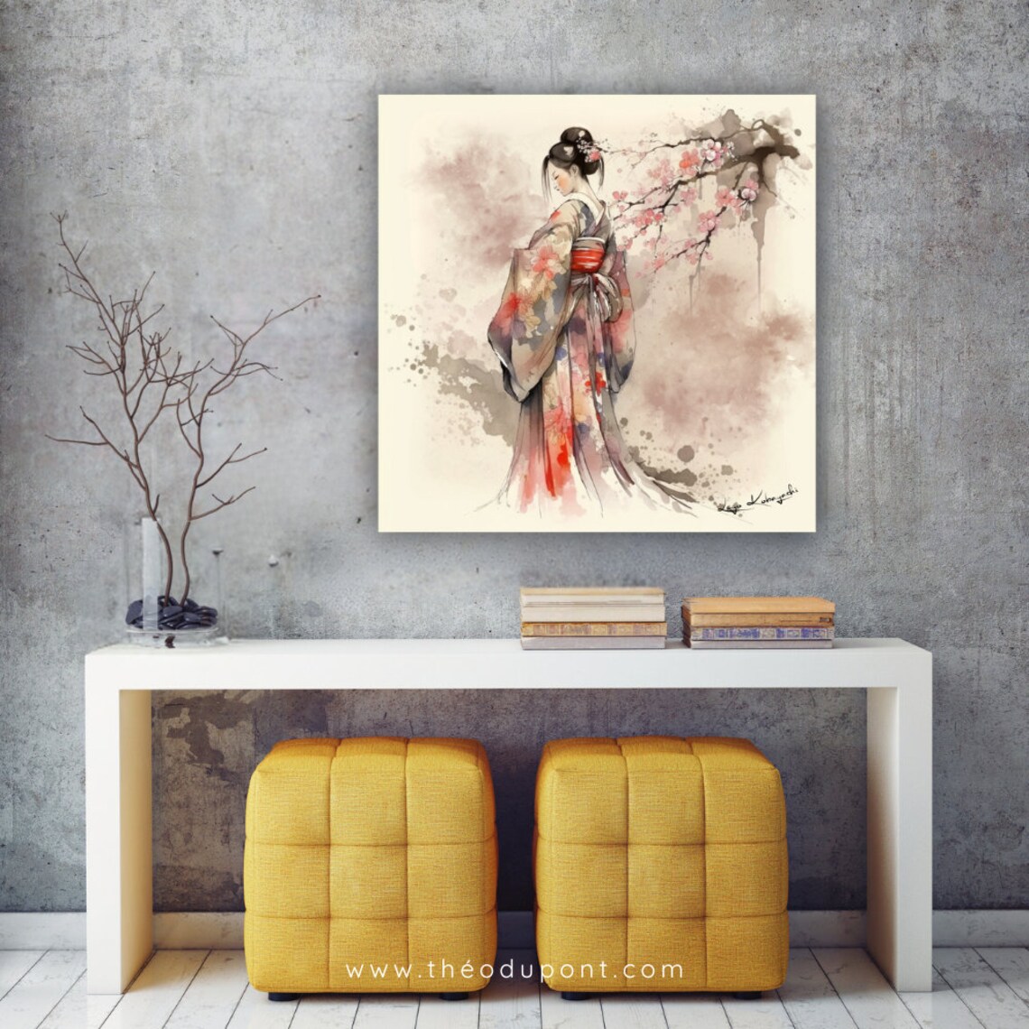 Kanae Japanese Geisha Art Print, Wall Decor - Image 2