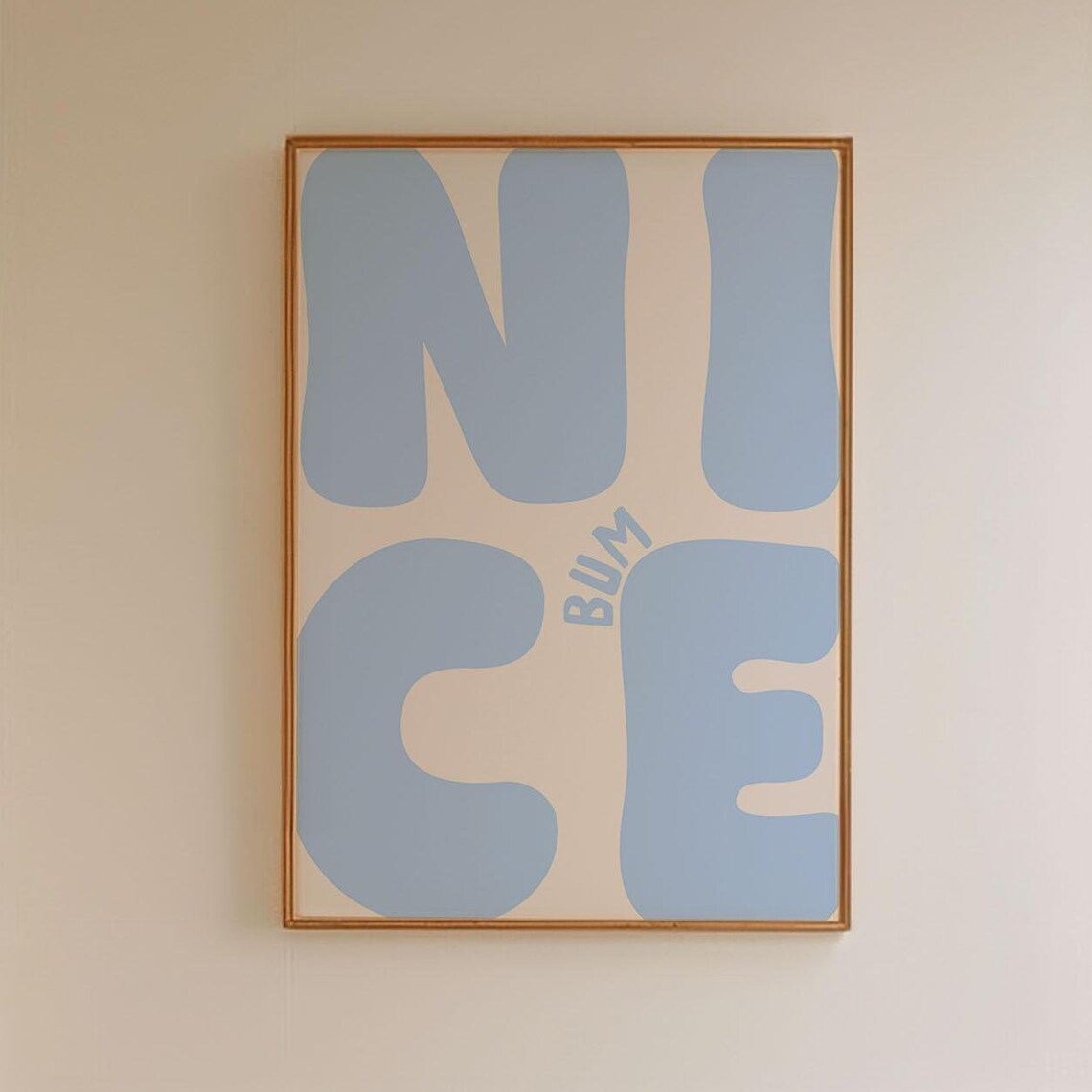 Nice Bum Funny Bathroom Typography Art Print