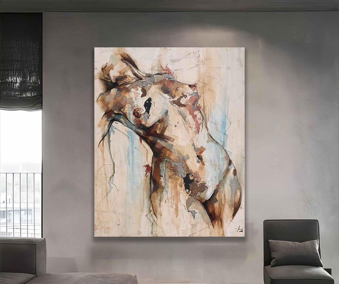 Nude Abstract Painting Wall Art Erotic Abstract Art Print Poster Print Knife Style Decor Sexy Girl Bedroom Decor - Image 5