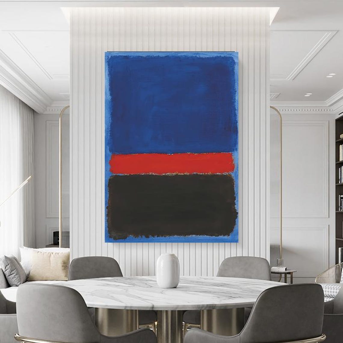 Bold Blue Red Black Abstract Color Field Rothko Style Poster - Image 3