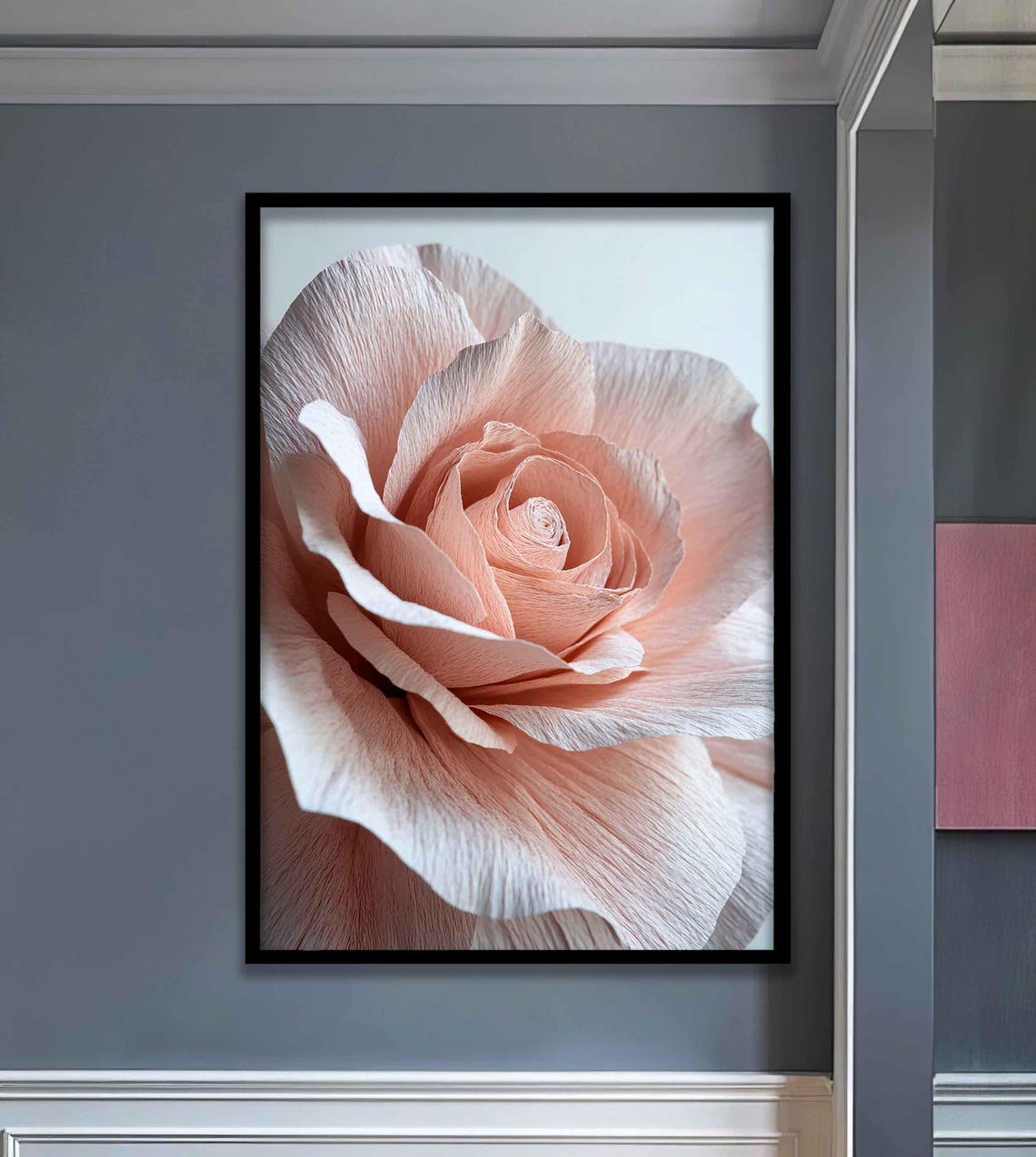Soft Pink Rose Close Up Romantic Floral Photography Art Poster - Image 3