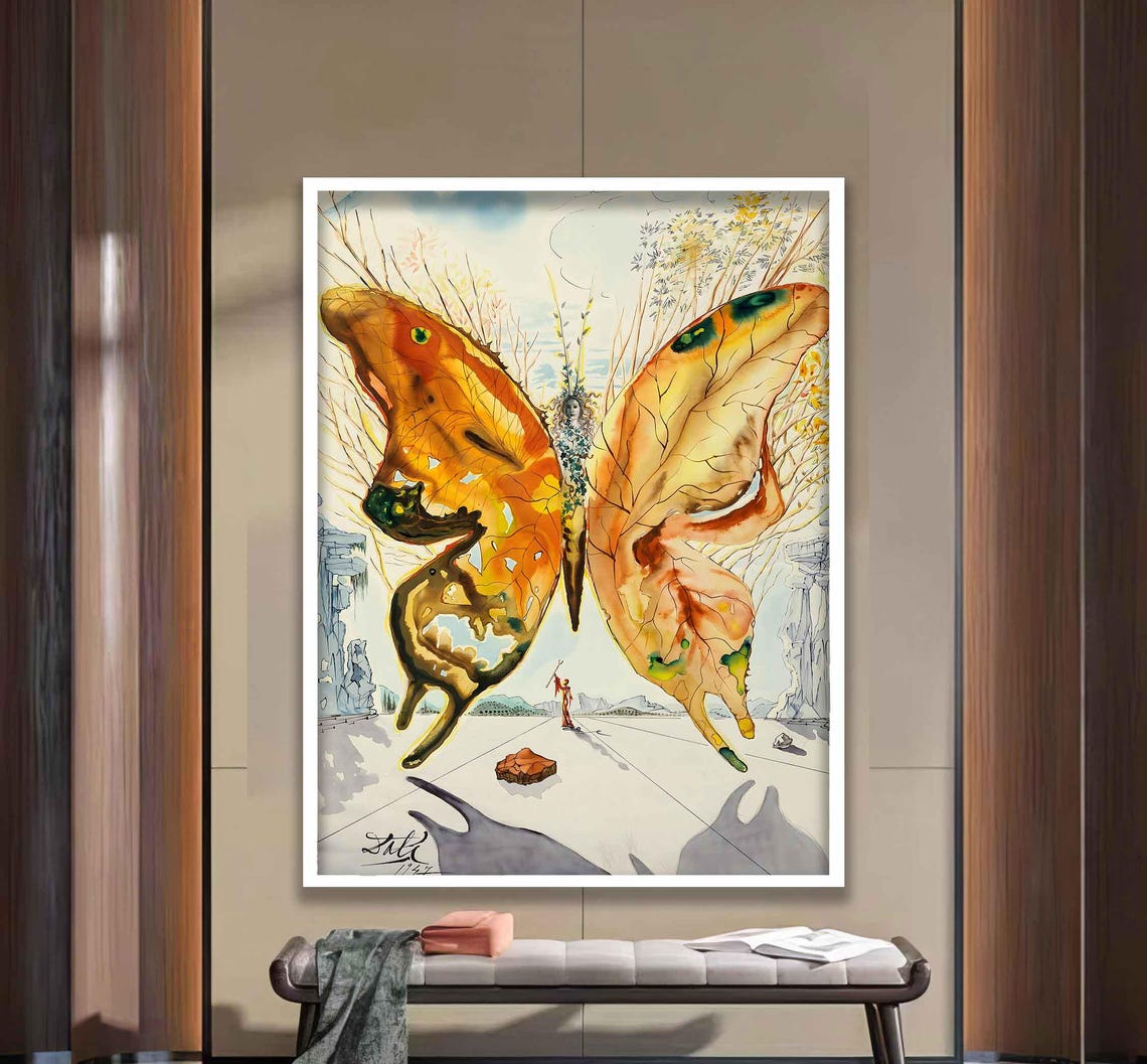 Salvador Dali Venus Butterfly Wall Art Print Salvador Dali Exhibition 1947 Poster Butterfly Poster Butterfly Surrealism Wall Art - Image 2