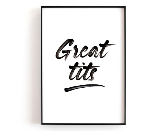 Great Tits Bathroom Prints Funny Rude Print Boobs Decor Home
