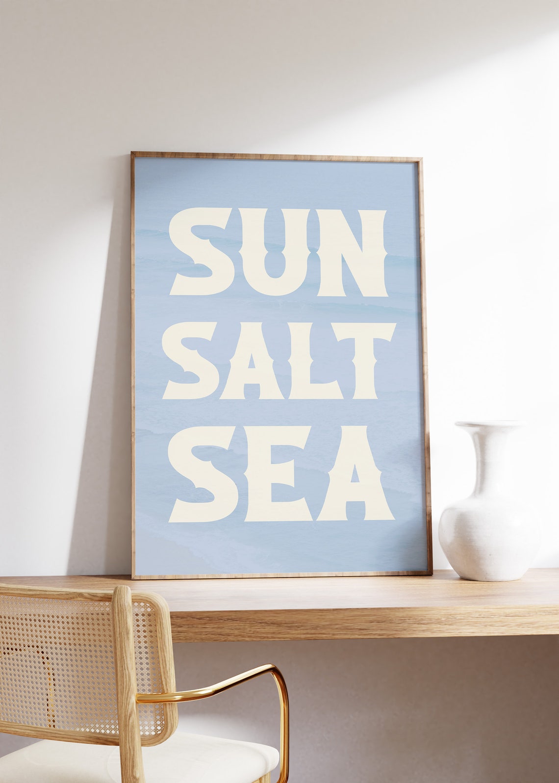 Coastal Cowgirl Print Western Nautical Decor Western Quote Poster Beachy Sea Ocean Wall Art Retro Aesthetic Blue Print Trendy Beach House - Image 2