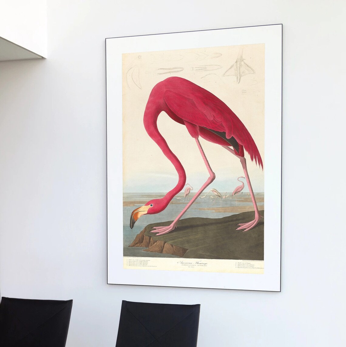 Flamingo Minimalist Vintage Poster Print