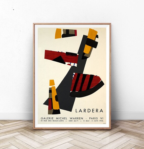 Lardera Exhibition Poster, Mid-Century Modern Art Print