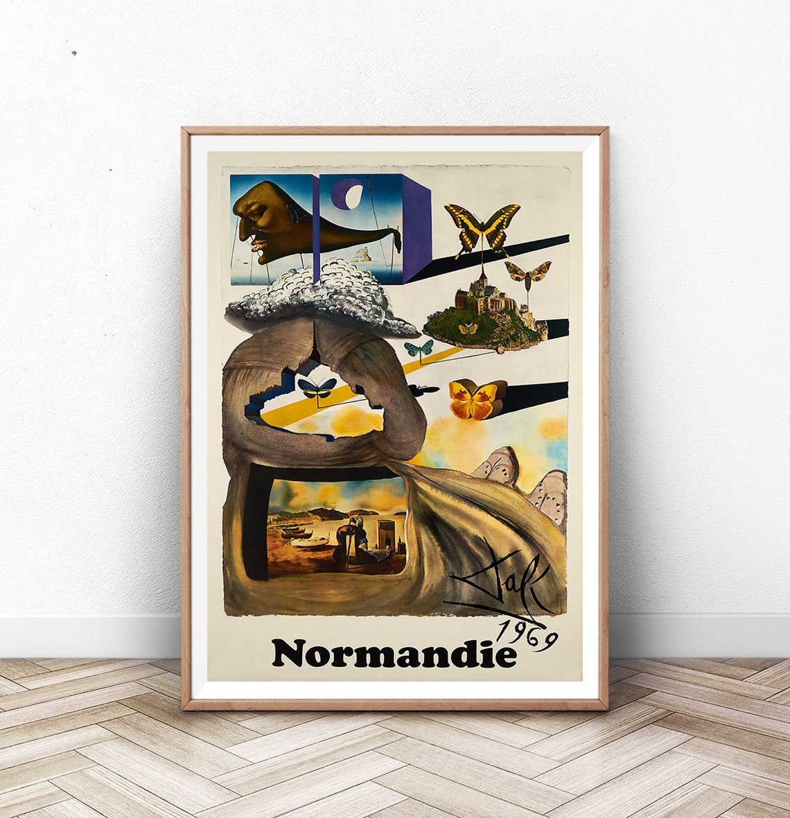 France Travel Poster Normandie Print Paris Wall Art French Riviera Print France Print Mid Century Wall Art Modern Wall Art