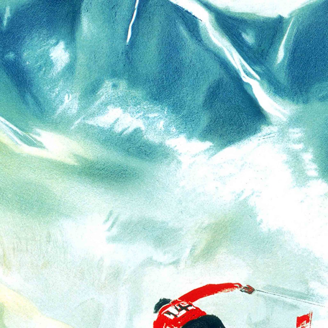 Chateau d'Oex Alpes Vaudoises Vintage Swiss Ski Racing Poster - Image 2