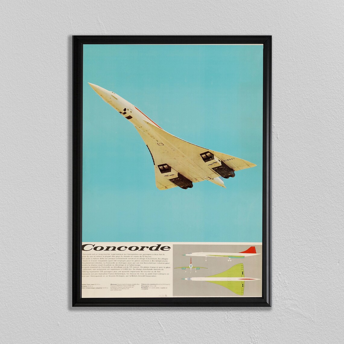 Concord Vintage Aviation Poster, Plane Art Print