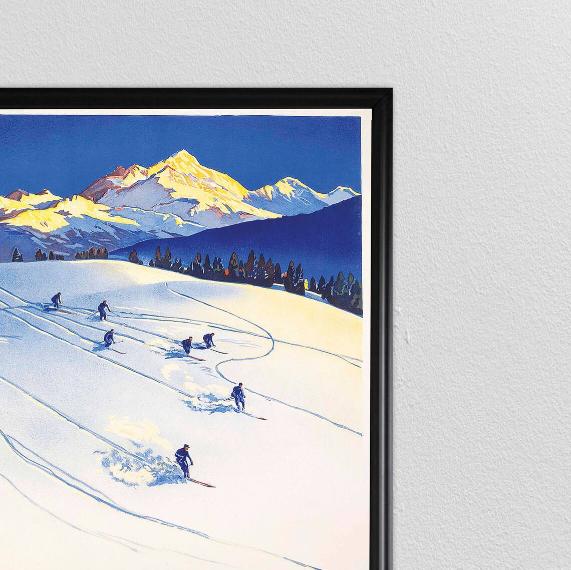 Ski Poster, Swiss Travel Art Retro Decor - Image 2