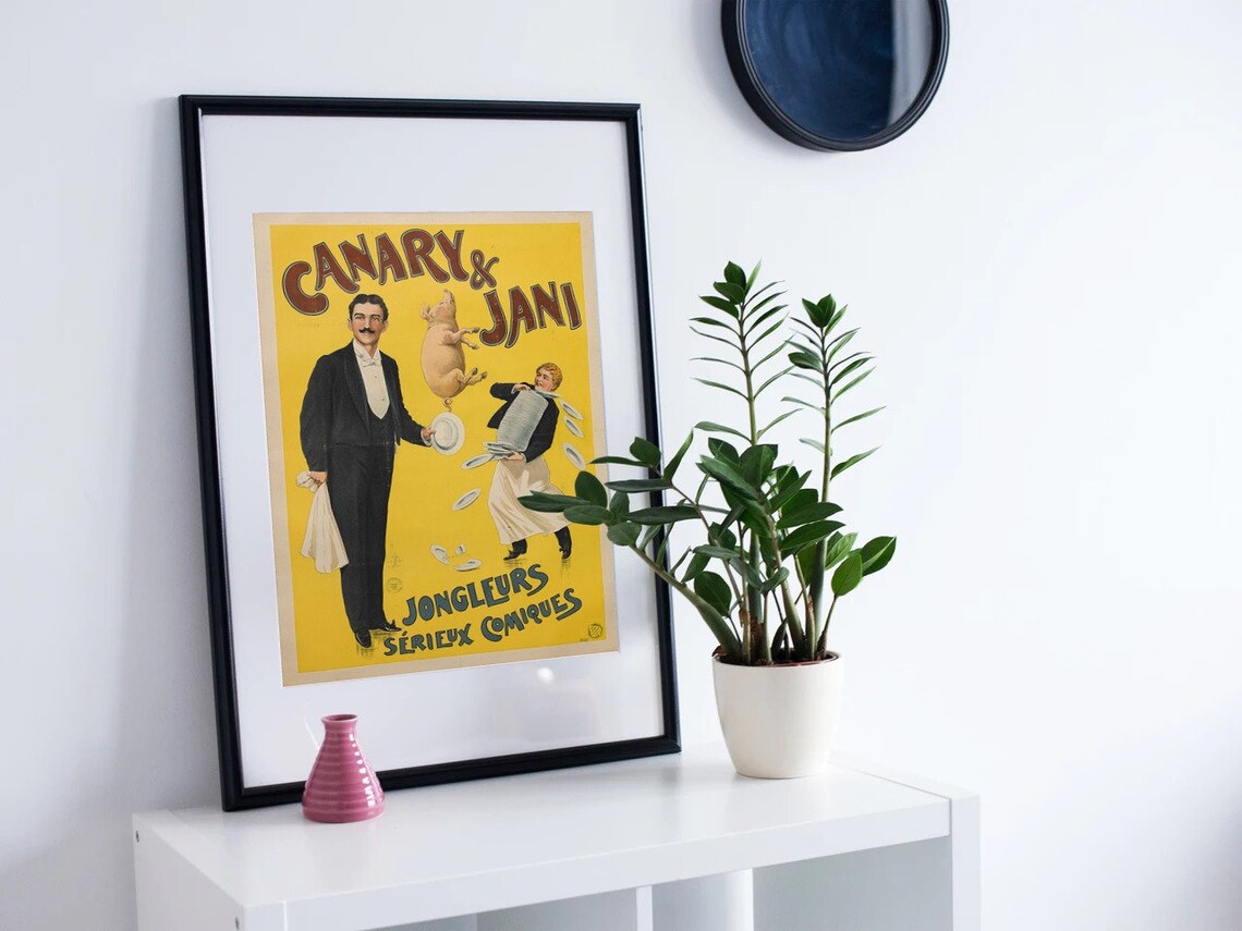Canary and Jani Jongleurs Serieux Comiques Jugglers Vintage Poster - Image 2